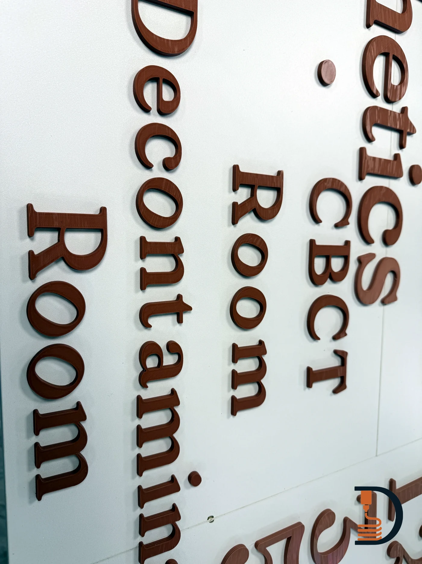 Room lettering fitted to a practice wall